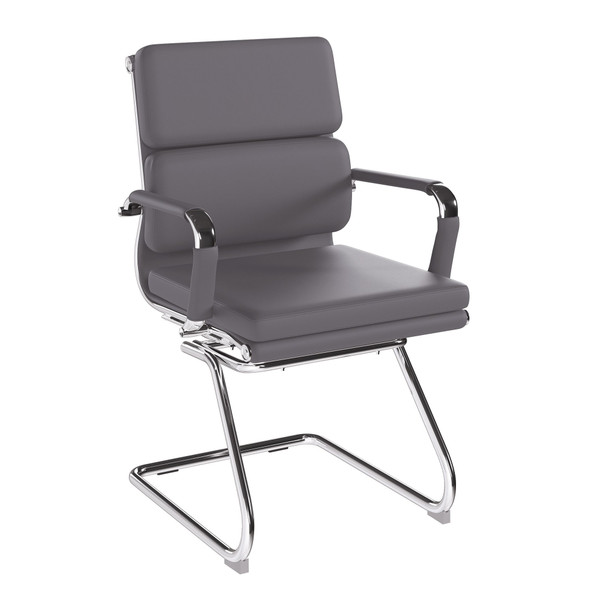 Nautilus Designs Avanti Medium Back Bonded Leather Cantilever Visitor Chair With BCL/5003AV/GY Nautilus Designs Avanti Medium Back Bonded Leather Cantilever Visitor Chair With BCL/5003AV/GY