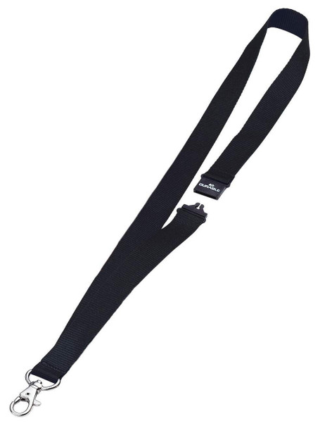 Durable Textile Lanyard With Safety Release for Name Badges 440Mm Black Pack 10 813701