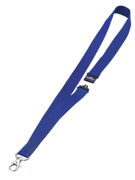 Durable Textile Lanyard With Safety Release for Name Badges 440Mm Blue Pack 10 8 813707