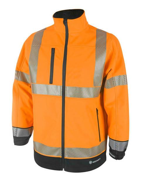 Beeswift Deltic Hi-Vis Two-Tone Soft Shell Jacket Orange / Black Size M HVTT040ORBLM
