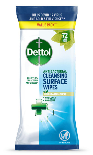 Dettol Antibacterial Biodegradable Cleansing Surface Wipes Pack 72 - 3151478 3151478 Dettol Antibacterial Biodegradable Cleansing Surface Wipes Pack 72 - 3151478 3151478