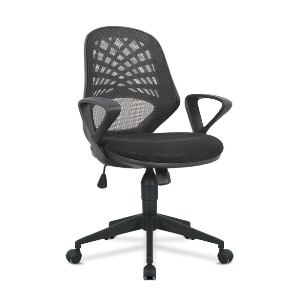 Nautilus Designs Lattice Medium Mesh Back Task Operator Office Chair With Fixed BCM/K116/BK Nautilus Designs Lattice Medium Mesh Back Task Operator Office Chair With Fixed BCM/K116/BK
