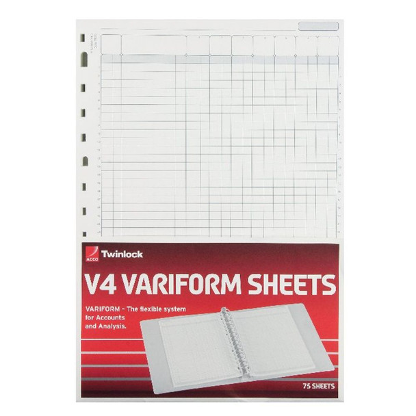 Rexel Twinlock Variform V4 7 Column Cash Sheets Pack 75 75933