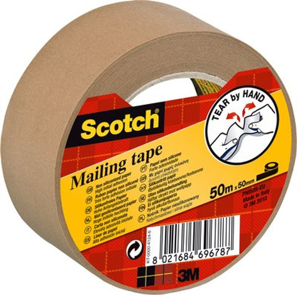 Scotch Paper Mailing Tape 50Mm X 50M Brown Roll - 7100301050 7100301050 Scotch Paper Mailing Tape 50Mm X 50M Brown Roll - 7100301050 7100301050