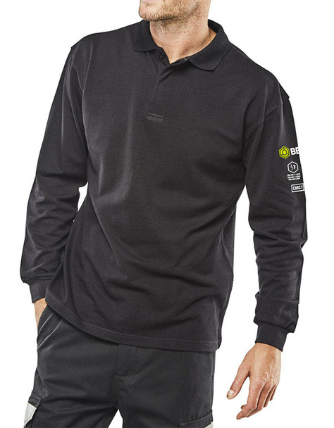 Beeswift Arc Compliant Polo Shirt Navy Blue Size L CARC1NL