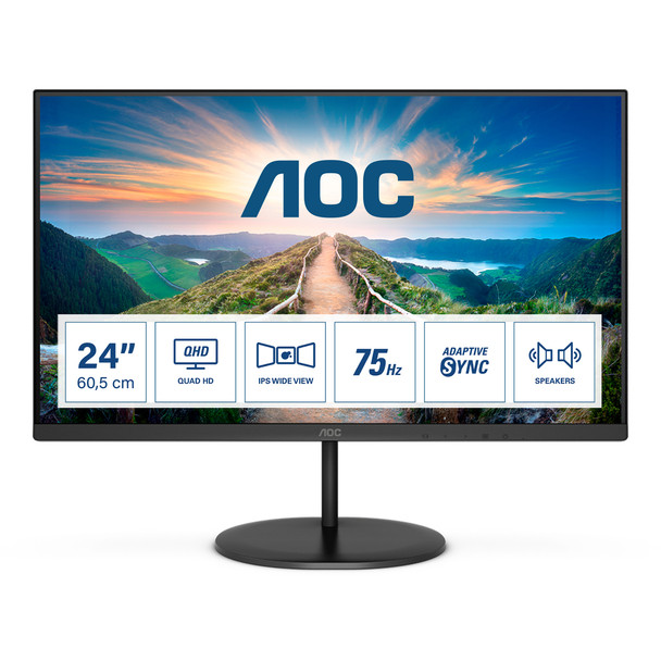 AOC V4 Q24V4EA 23.8 " 2K Ultra HD 75Hz IPS Monitor Q24V4EA