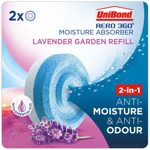 Unibond Aero 360 Moisture Absorber 2-In-1 Anti-Moisture And Anti-Odour Lavender 2631291 Unibond Aero 360 Moisture Absorber 2-In-1 Anti-Moisture And Anti-Odour Lavender 2631291