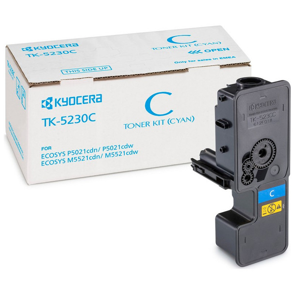 Kyocera Tk5230c Cyan Toner Cartridge 2.2K Pages - 1T02R9CNL0 1T02R9CNL0