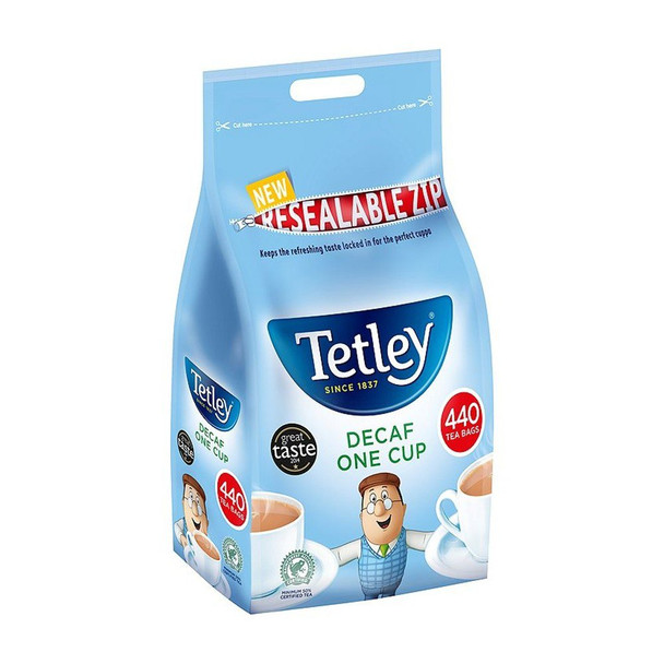 Tetley One Cup Decaffeinated Tea Bags Pack 440 NWT1575 Tetley One Cup Decaffeinated Tea Bags Pack 440 NWT1575
