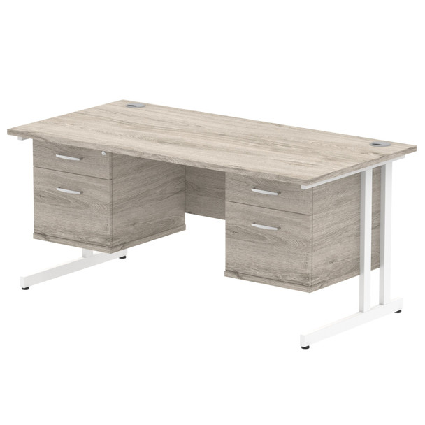 Dynamic Impulse W1600 X D800 X H730mm Straight Office Desk Cantilever Leg With 2 I003498
