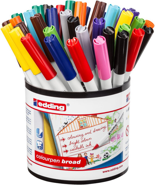 Edding Colour Pen Broad Assorted Colours Classpack Pack 42 - 4-COLBROAD-42 4-COLBROAD-42