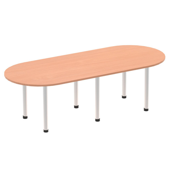 Dynamic Impulse 2400Mm Boardroom Table Beech Top Silver Post Leg I000084 I000084