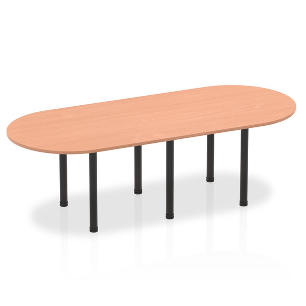 Dynamic Impulse 2400Mm Boardroom Table Beech Top Black Post Leg I004182 I004182