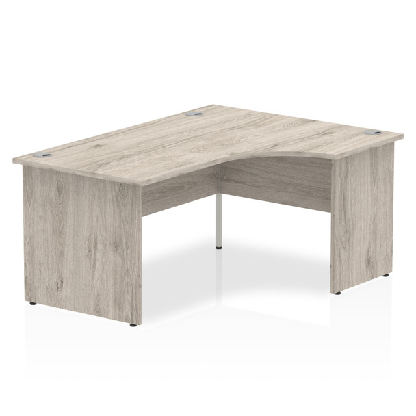 Impulse 1600Mm Right Crescent Desk Grey Oak Top Panel End Leg I003142 I003142