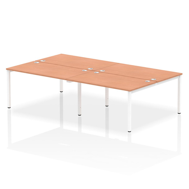 Impulse Back-To-Back 4 Person Bench Desk W1400 X D1600 X H730mm With Cable Ports IB00154