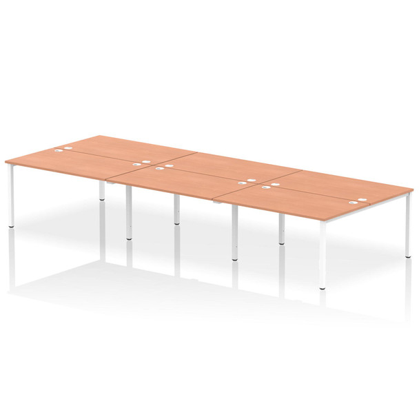Impulse Back-To-Back 6 Person Bench Desk W1400 X D1600 X H730mm With Cable Ports IB00190