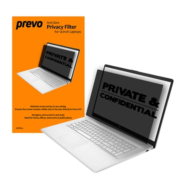 Prevo 14-" Anti-Glare Laptop Privacy Screen Filter Anti-Peep Anti-Static Blackou SCRPRO14