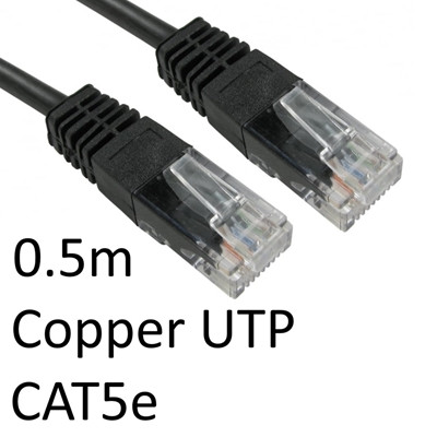 Rj45 M To Rj45 M Cat5e 0.5M Black Oem Moulded Boot Copper Utp Network Cable URT-600K