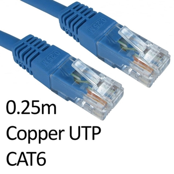 Rj45 M To Rj45 M Cat6 0.25M Blue Oem Moulded Boot Copper Utp Network Cable ERT-600-HB