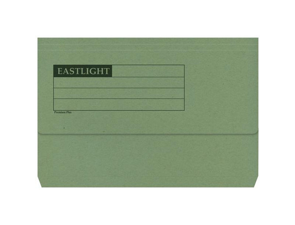 Valuex Document Wallet Manilla Foolscap Half Flap 285Gsm Green Pack 50 45114DENT