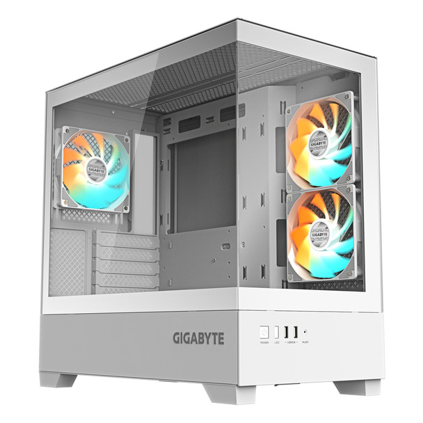 GIGABYTE C201 PANORAMIC ICE PC Case - Mid Tower m-ATX 360mm radiator support 3 P GB-C201PI