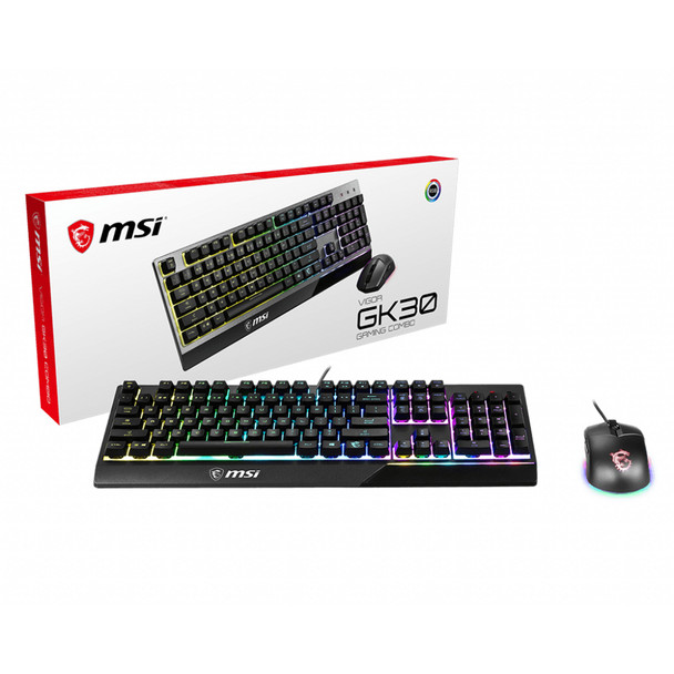 MSI VIGOR GK30 COMBO RGB MEMchanical Gaming Keyboard + Clutch GM11 Gaming Mouse S11-04UK235-CLA