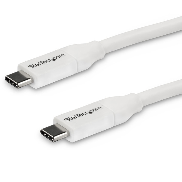 Startech USB-C to USB-C Cable w/ 5A PD - M/M - White - 4 m 13 ft. - USB 2.0 - US USB2C5C4MW Startech USB-C to USB-C Cable w/ 5A PD - M/M - White - 4 m 13 ft. - USB 2.0 - US USB2C5C4MW