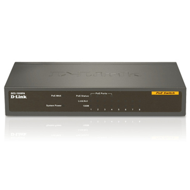 D-Link DGS-1008P Unmanaged Full duplex Power over Ethernet PoE DGS-1008P/B