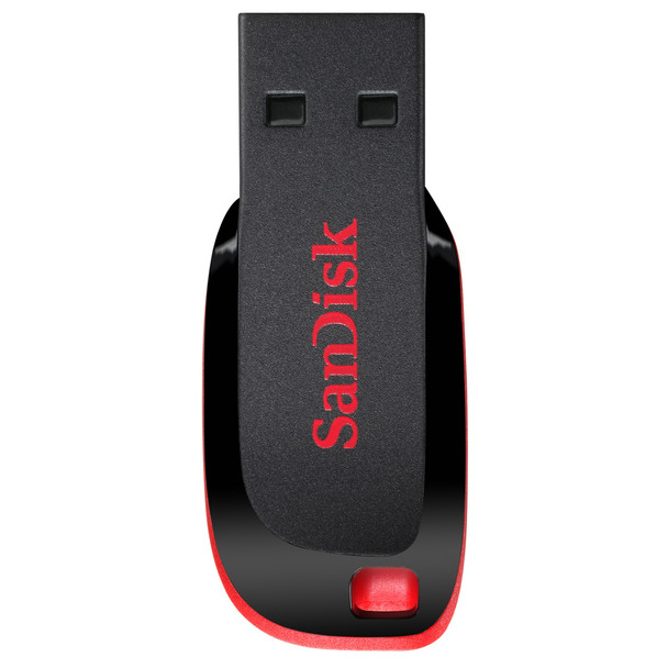 SanDisk Cruzer Blade 16 GB USB Type-A 2.0 Capless 2.5 g Black Red SDCZ50-016G-B35