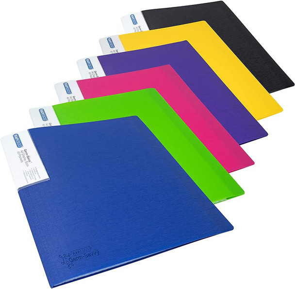 Rapesco Germ-Savvy Antibacterial A4 Display Book 40 Pocket Assorted Pack 6 1647 1647