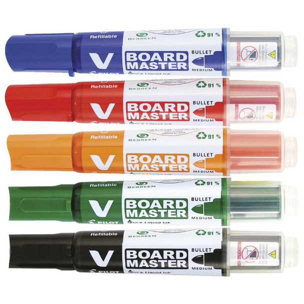 Pilot V-Board Master Whiteboard Marker Bullet Tip 2.3Mm Line Assorted Colours Pa 4902505358371