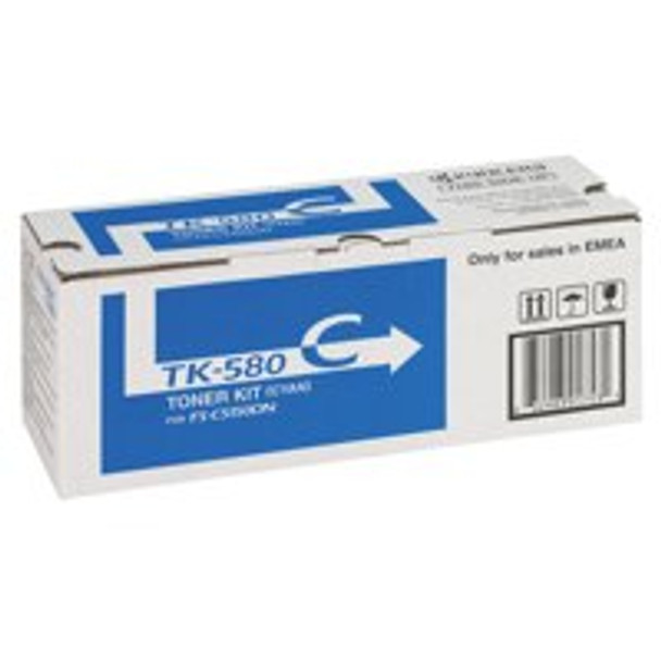 Kyocera Tk580c Cyan Toner Cartridge 2.8K Pages - 1T02KTCNL0 1T02KTCNL0