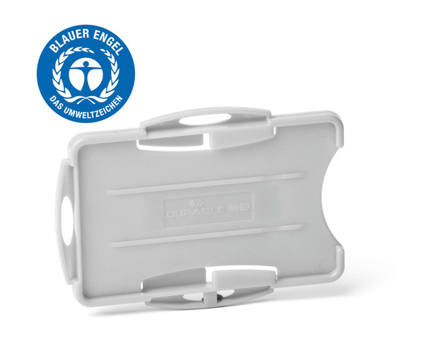 Durable Blue Angel Certified Id Badge Holder for 2 Badges Portrait Or Landscape 898910