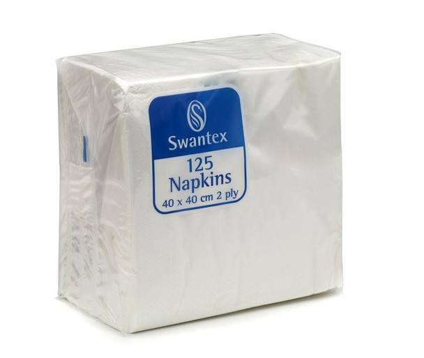 Valuex Napkins 2 Ply 400X400mm White Pack 125 0502004 0502004