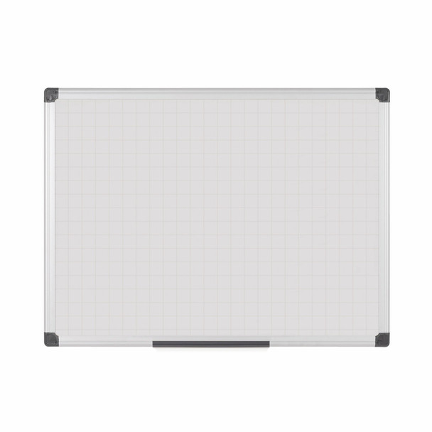 Bi-Office Maya Gridded Magnetic Lacquered Steel Whiteboard Aluminium Frame 1800X MA2747170