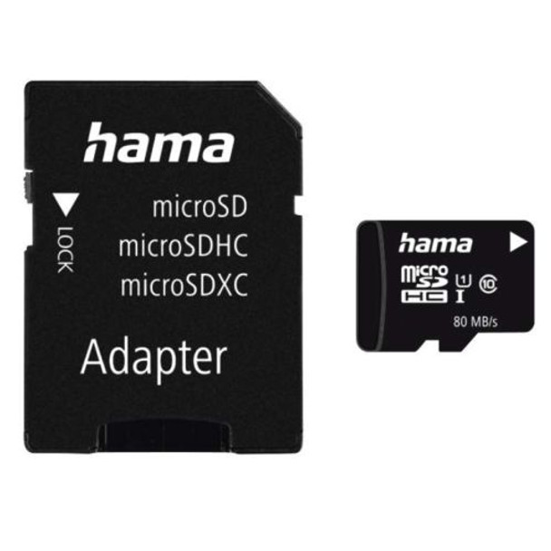 Hama 128Gb Microsdhc Card With Sd Adapter Class 10 Uhs-I Up To 80Mb/S 00124160