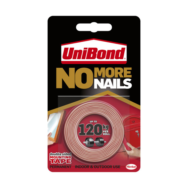 Unibond No More Nails Ultra Strong Double Sided Mounting Tape Permanent 19Mm X 1 2675760 Unibond No More Nails Ultra Strong Double Sided Mounting Tape Permanent 19Mm X 1 2675760