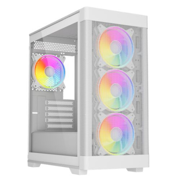 Vida Zephyr V2 White Argb Gaming Case W/ Glass Window Micro Atx 4X Argb Fans 6-P ZEPHYRV2-WHT Vida Zephyr V2 White Argb Gaming Case W/ Glass Window Micro Atx 4X Argb Fans 6-P ZEPHYRV2-WHT