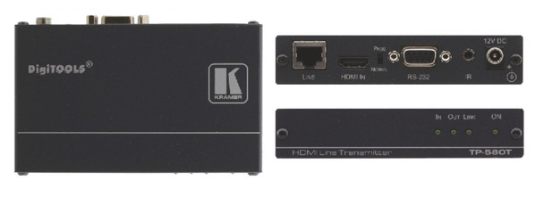 Kramer Electronics 4K60 4:2:0 HDMI HDCP 2.2 Transmitter with RS-232 and IR Over TP-580T