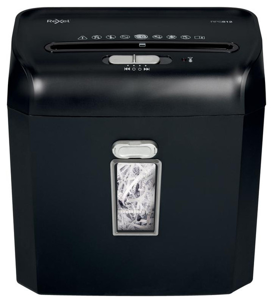 Rexel Promax Qs Rps812 Strip Cut Shredder 12 Litre 8 Sheet Black 2104580 2104580