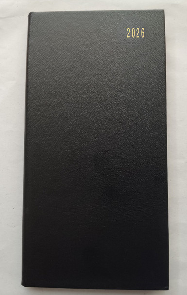 Valuex Slim Pocket Diary 2 Weeks To View 2026 Black - BUSSLIM2 BLACK BUSSLIM2 Black