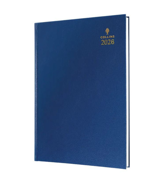 Collins 52 Desk Diary A5 Day To Page 2026 Blue 52.60-26 823307