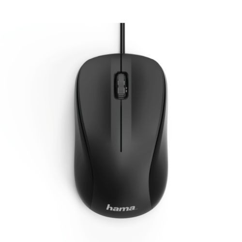 Hama Mc-300 Wired Optical Mouse 1200 Dpi Usb 3 Buttons Black 00182606