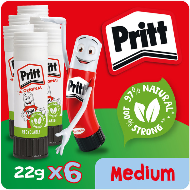 Pritt Original Glue Stick Sustainable Long Lasting Strong Adhesive Solvent Free 1456071 Pritt Original Glue Stick Sustainable Long Lasting Strong Adhesive Solvent Free 1456071