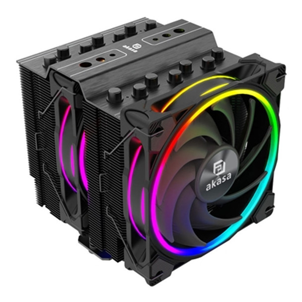 Akasa Soho H7 Argb Cpu Cooler Black 2X 120Mm Pwm Fan Dual Tower Aluminium Fins 7 AK-CC4026HP01