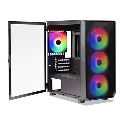 Tecware forge M Omni Micro-Atx Case - Key-Lockable Tempered Glass High-Airflow M TWCA-FORGEM-BKOL