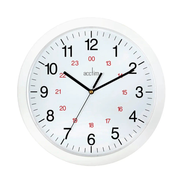 Acctim Metro Quartz 24 Hour Wall Clock 300Mm Diameter White - 21162 21162 Acctim Metro Quartz 24 Hour Wall Clock 300Mm Diameter White - 21162 21162