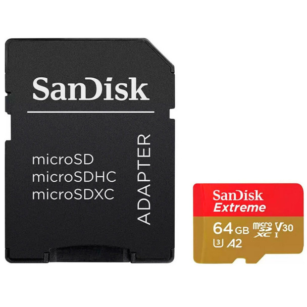 SanDisk Extreme PLUS 64 GB MicroSDXC Class 10 200 MB/s 90 MB/s Class 3 U3 SDSQXBU-064G-GN6MA