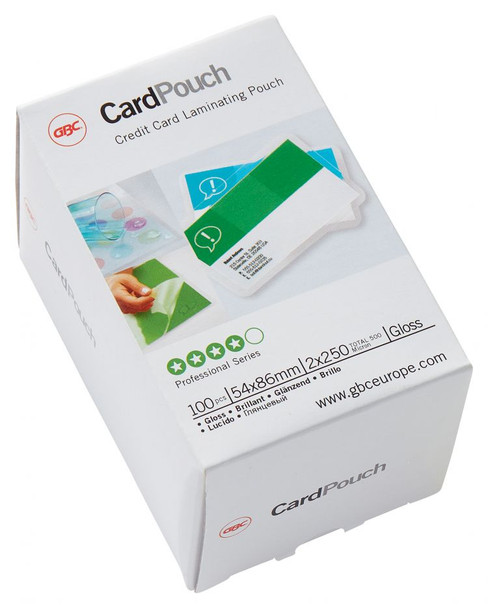 GBC 3740430 54x86mm Gloss Card Pouch 250 Micron 100Pk 3740430 GBC 3740430 54x86mm Gloss Card Pouch 250 Micron 100Pk 3740430