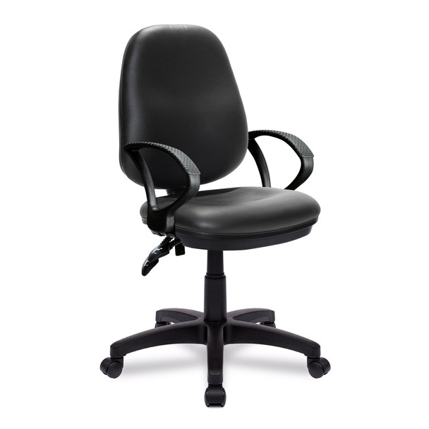 Nautilus Designs Java 200 Medium Back Twin Lever Vinyl Operator Office Chair Wit BCF/P505/BKV/A
